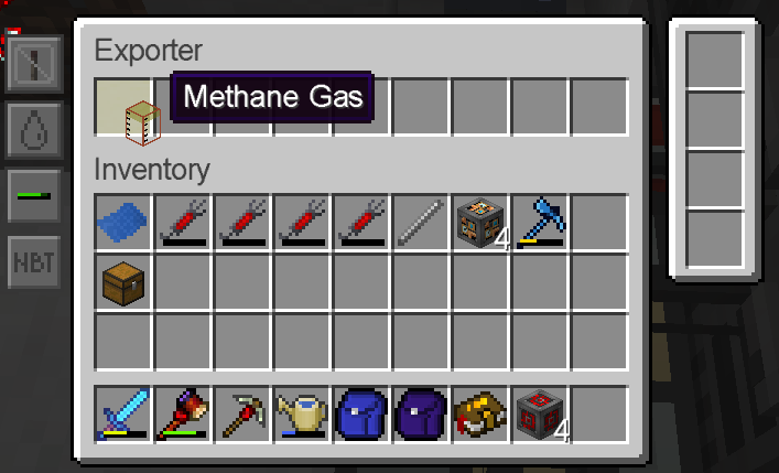 Filtering Refined Storage Exporter by Methane gas using a Wood Tank