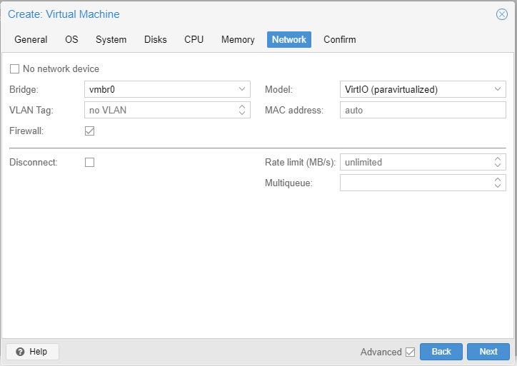 Create: Virtual Machine - Network