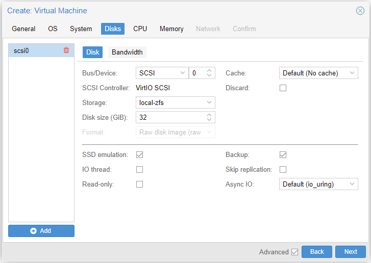 _Proxmox Create Virtual Machine Popup - Disks Tab_